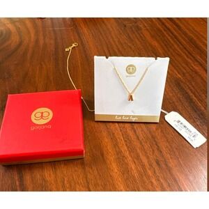 Gorjana Bespoke Initial Necklace Gold Plated Letter A Pendant Adjustable Chain
